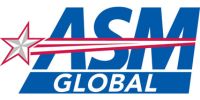 Logo of ASM Global with a star and red stripes.