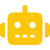 Yellow robot head icon with antennas and circular eyes.