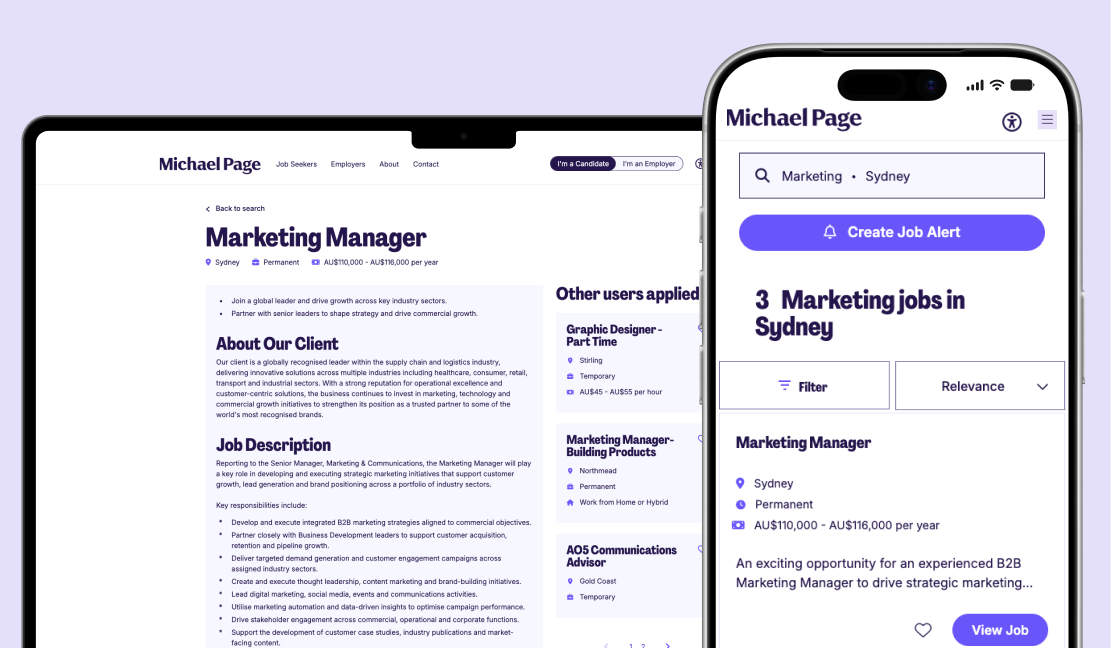 Featured on Michael Page website