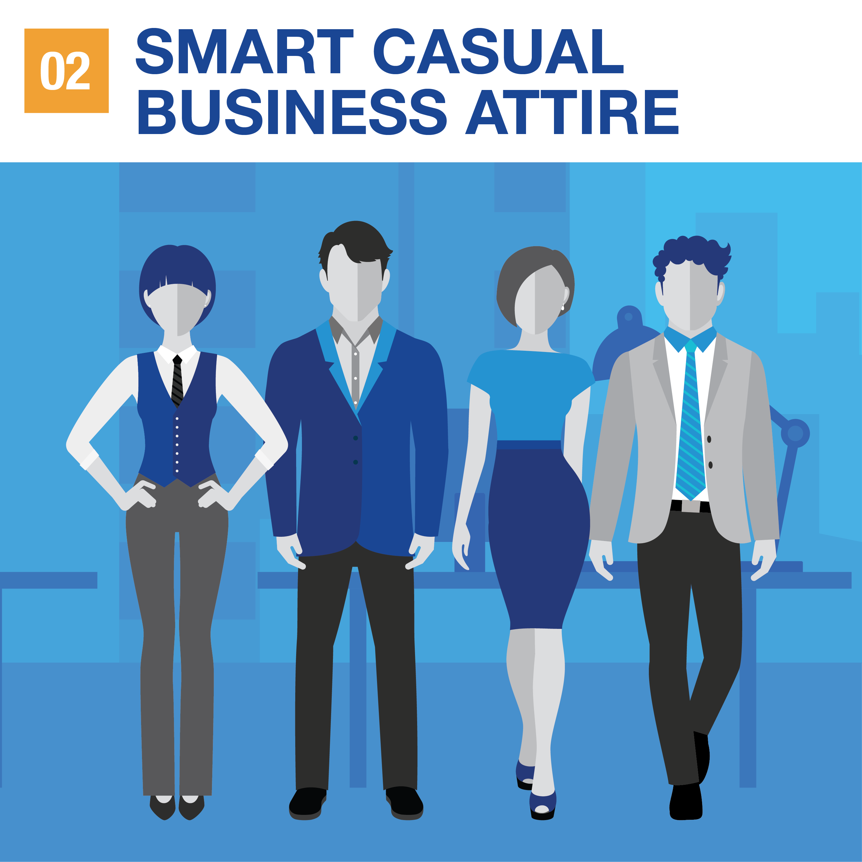 Smart casual business attire
