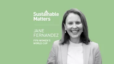 A smiling image of Jane Fernandez, COO of FIFA Women's World Cup