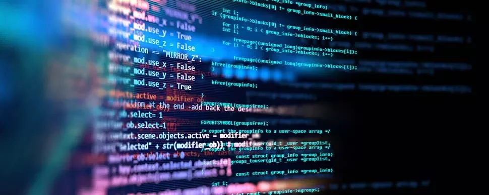 Colorful lines of code on a screen, showing programming scripts and functions.