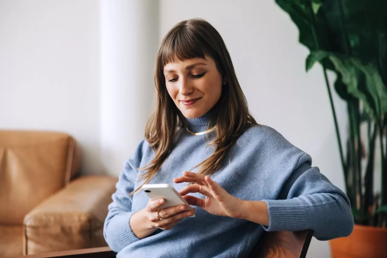 Executive using her phone